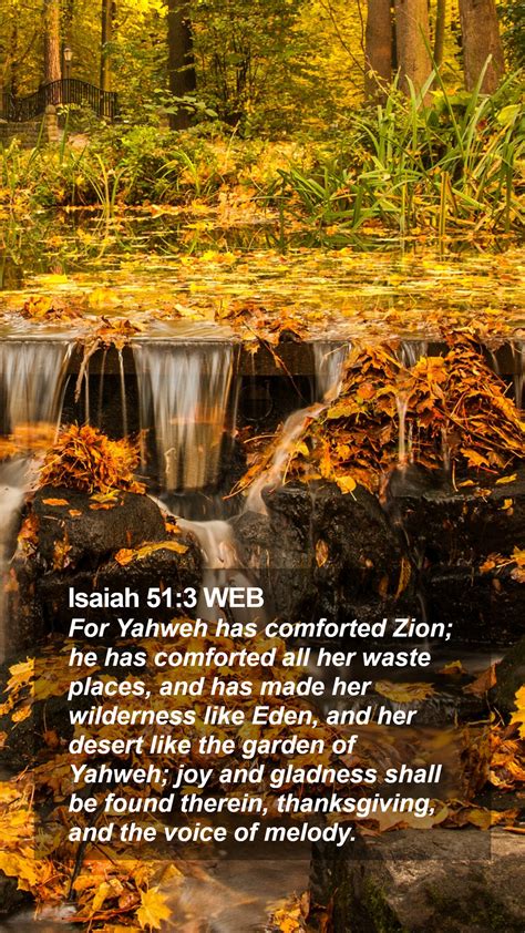 Isaiah 513 Web Mobile Phone Wallpaper For Yahweh Has Comforted Zion