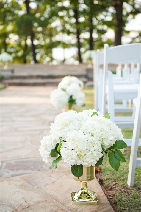 Soft White Hydrangea Aisle Markers Hydrangeas Wedding White
