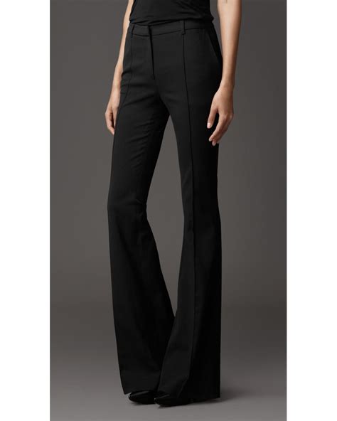 Burberry Slim Fit Bootcut Trousers In Black Lyst