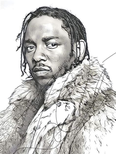 Kendrick Lamar Sketch Drawing Print Poster Hand Drawn