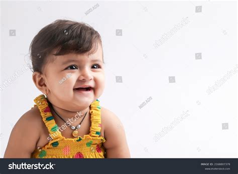 Cute Indian Baby Girl Smiling Giving Stock Photo 2168807379 Shutterstock