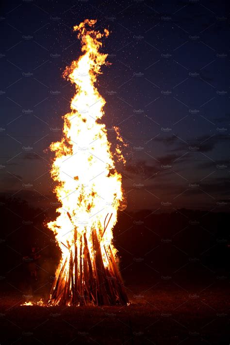 Huge Bonfire ~ Holiday Photos ~ Creative Market