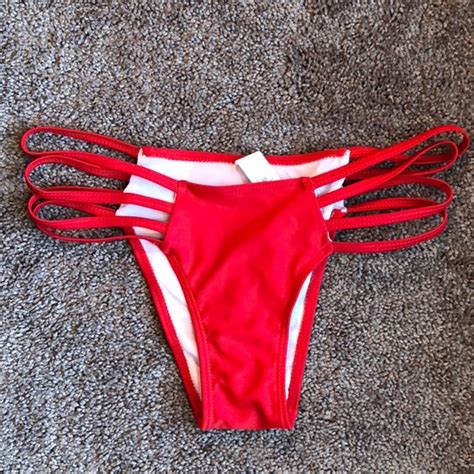 Swim Red Bikini Bottoms Poshmark