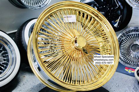 18 La Wire Wheels Fwd 100 Spoke Straight Lace American Gold Plating