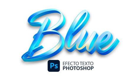 Como Hacer Efecto De Texto En Photoshop Azul Metalizado Gratis Y