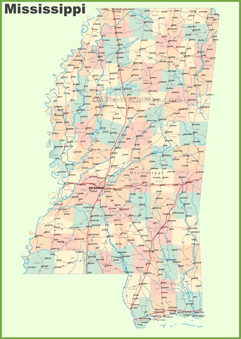 Map Of Mississippi With Cities Tour Map