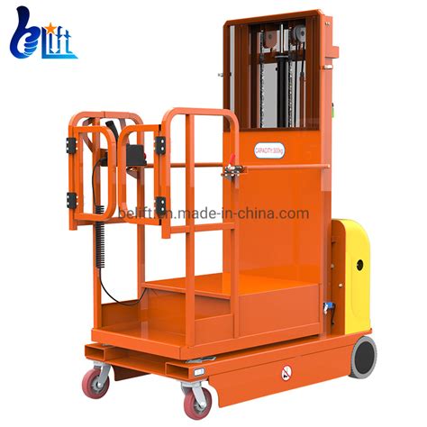 Ce Certificate 300kg Hydraulic Electric Forklift Aerial Picker Lift
