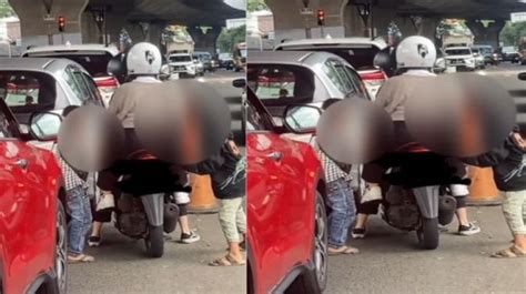 Heboh Aksi Bocil Ganggu Pemotor Cewek Saat Tunggu Kemacetan Lalu Lintas