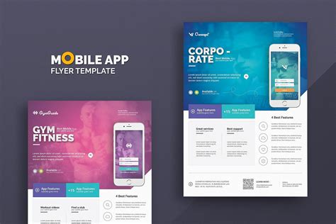 Mobile App Flyer Templates 133869 Flyers Design Bundles