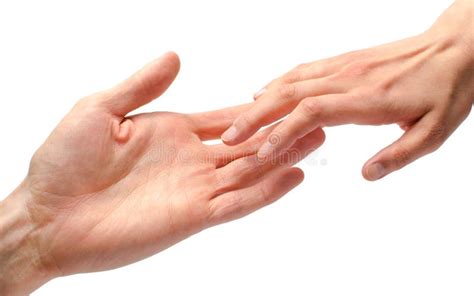 Toque Das Mãos Do Homem E Da Mulher Foto de Stock Imagem de