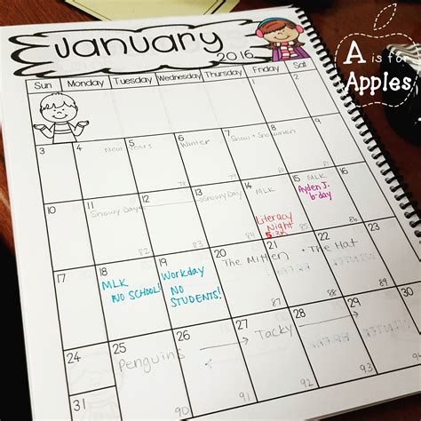 Printable School Year Calendar Teacher Support Teacher Organization