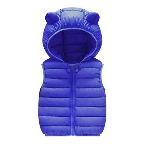 Frostluinai Cute Bear Winter Coats Vest For Kids With Hoods Padded