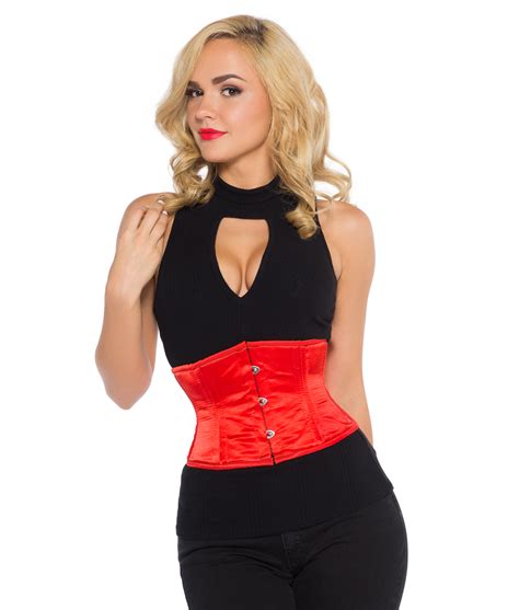 bella red satin corset red underbust corset glamorous corset