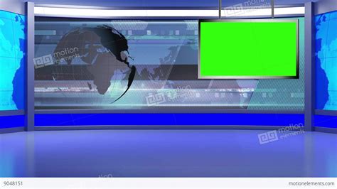 News Tv Studio Set 97 Virtual Background Loop Stock