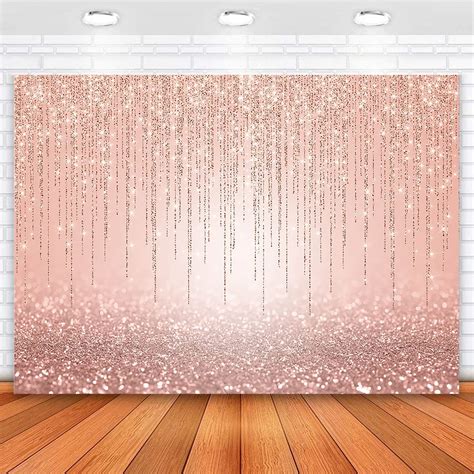 Buy Avezano Rose Gold Glitter Backdrop Rose Gold Sweet Pink Birthday Party Background For Women