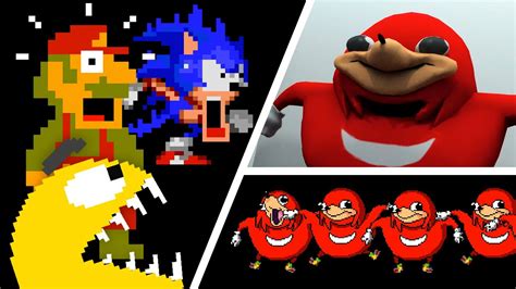 Uganda Knuckles Vs Pacman Sonic And Super Mario Youtube