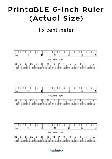 Printable 6 Inch Ruler Actual Size Cool2bkids Printable Ruler