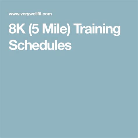 8k 5 Mile Training Schedules Training Schedule Beginner Runner Train