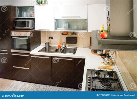 Modern Comfortable Kitchen Equipped With Everything You Need Nice