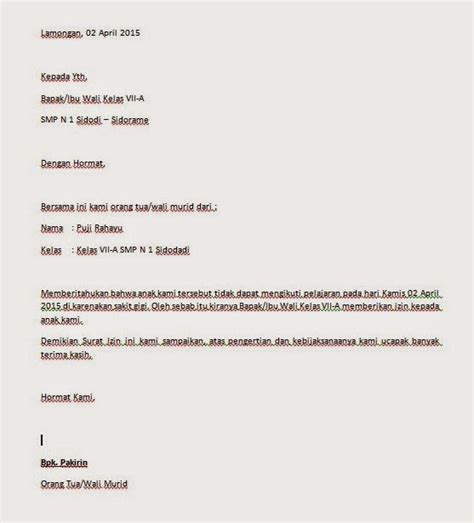 Jika anda menghadirinya dan memilih sang anak untuk izin belajar, anda harus mengirimkan surat izin tidak masuk sekolah dan memberikan. Contoh Surat Izin Tidak Masuk Sekolah Biasa Dipakai | Cara ...