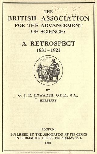 The British Association For The Advancement Of Science By Osbert John