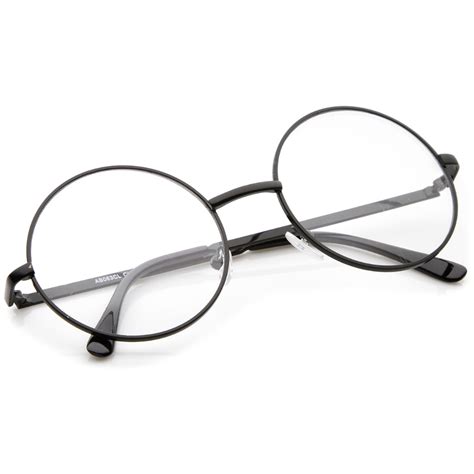 retro lennon style mid size metal frame clear lens round glasses 51mm glasses vintage eye