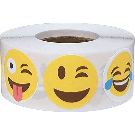 Buy Emoji Happy Face Stickers 25 Mm 1 Inch Fun Circle Labels 500 Pack