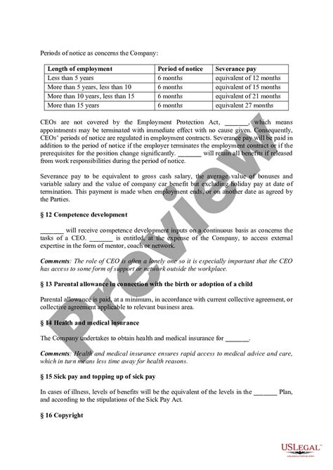 Template For Ceo Contract Us Legal Forms