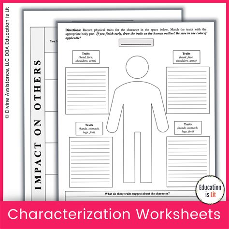 Direct And Indirect Characterization Worksheets And Graphic Organizers