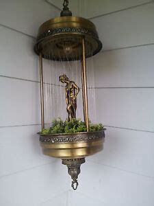 Vintage Gold Double Rain Oil Lamp Nude Figural Swag Light Fountain My XXX Hot Girl