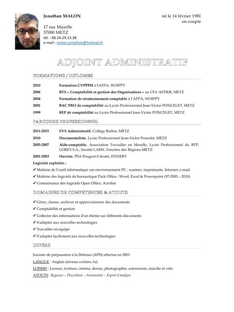 Modèle cv original agent administratif modèle cv, lettre via www.pinterest.com. cv type adjoint administratif 2eme classe