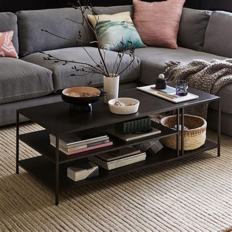 Its open shelf is a handy place to store baskets, remotes or your favorite reads. Profile Iron Coffee Table - Rectangle | west elm Canada