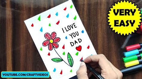 How To Draw Fathers Day Card Fathers Day Drawing