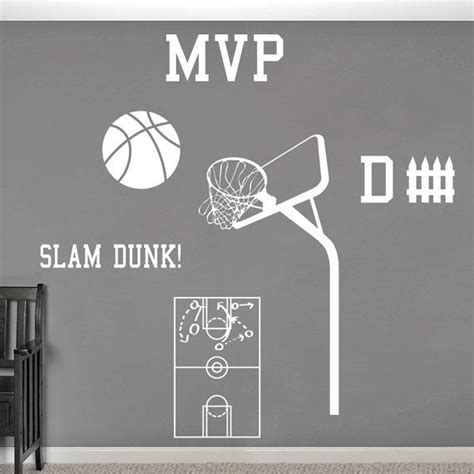 Basketball Wall Decals Set Kids Sports Bedroom Basketball Stickers