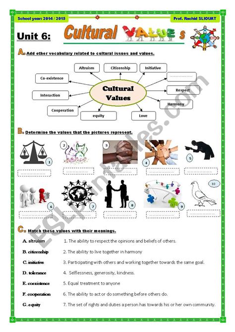 My Culture And Traditions Worksheet