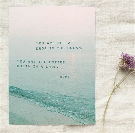 Rumi Quote You Are Not A Drop In The Ocean You Are The Entire Etsy