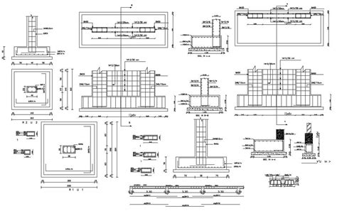 Footing And Column Plan And Section Plan Detail Dwg File Cadbull Images