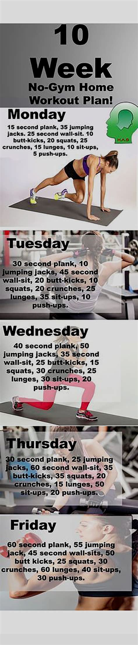 The 10 Week No Gym Home Workout Plans In 2020 At Home Workout Plan