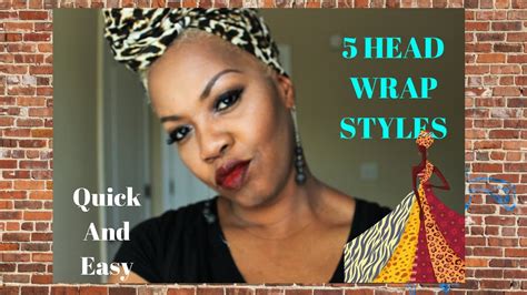 how to tie 5 quick head wrap styles youtube