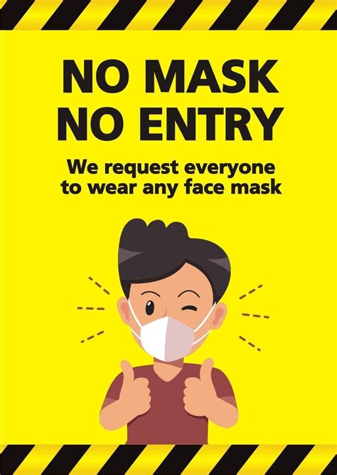Eppobrand No Mask No Entry Sticker Request To Wear Any