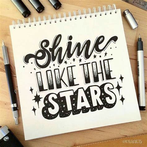 Shine 🌟🌟🌟 Hand Lettering Quotes Hand Lettering Creative Lettering