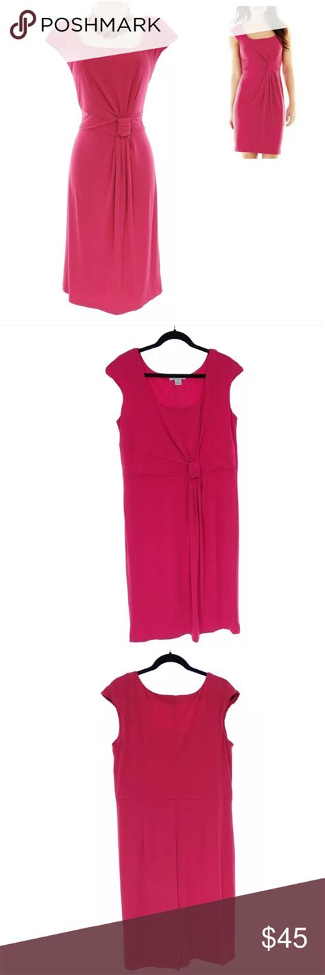Xl X Large ️liz Claiborne Fuchsia Sheath Dress Flattering Fashion Liz Claiborne Dresses Liz