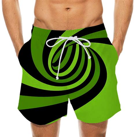 Summer Savings Jerdar Gym Shorts For Men Casual Summer Elastic Waist 3d Printed Striped