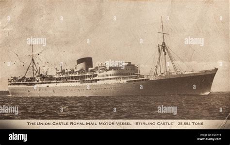Vintage Postcard Of The Union Castle Royal Mail Motor Vessel Athlone