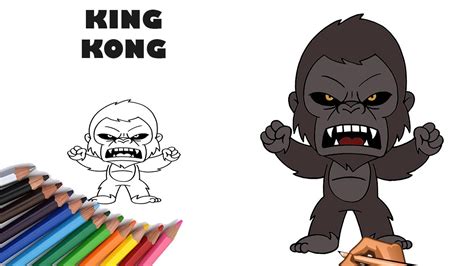 HOW TO DRAW KING KONG EASY YouTube