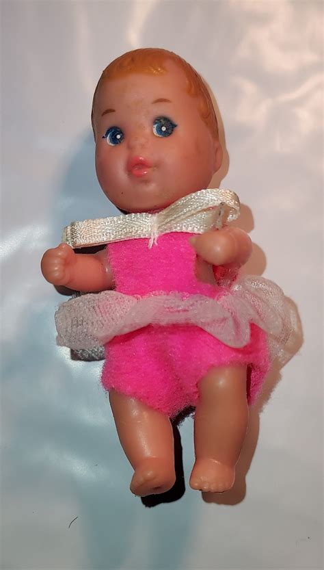 Vintage 1973 Baby Doll Mattel Brown Hair Miniature Doll With Outfit