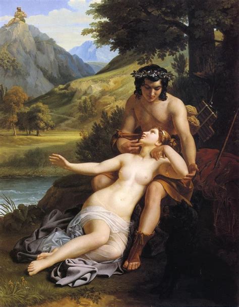 Two Lovers A Shepherd And A Sea Nymph Are Together On The Bank Of A