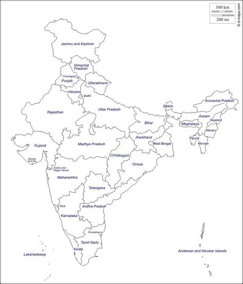 India Map Outline With States India Outline Map With States Southern Asia Asia