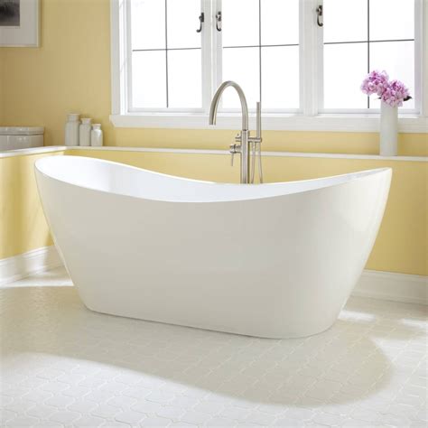 As long as you have the space, you can fit on of these bathtubs in. 72" Sheba Acrylic Double-Slipper Tub | Signature Hardware ...