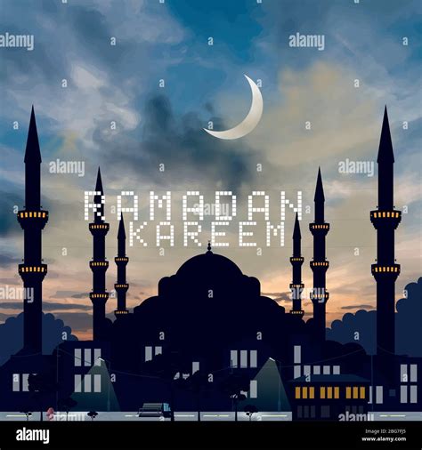 Welcome Ramadan Month Turkish Ramadan Kareem Vector Study On The
